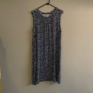 Croft & Barrow Swing Dress Navy with White Polka Dots with Keyhole Size XL